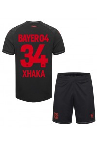 Bayer Leverkusen Granit Xhaka #34 Jalkapallovaatteet Lasten Kotipeliasu 2023-24 Lyhythihainen (+ Lyhyet housut)